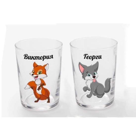 Детска чаша вълк и лисица